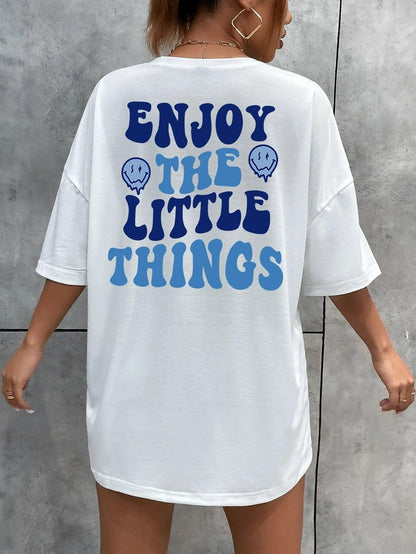 enjoy the little things oversized t-shirt - basil boutique