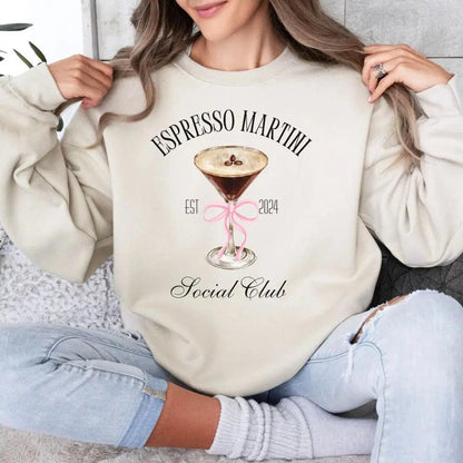 espresso martini social club crew sweatshirt - basil boutique