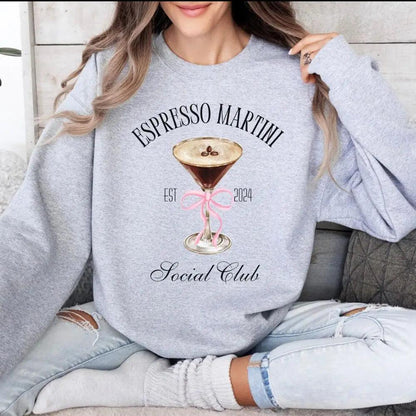 espresso martini social club crew sweatshirt - basil boutique