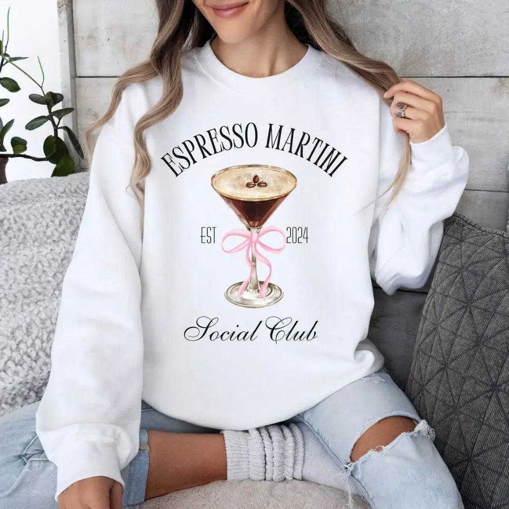 espresso martini social club crew sweatshirt - basil boutique