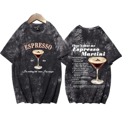 espresso martini tie-dye t-shirt - basil boutique