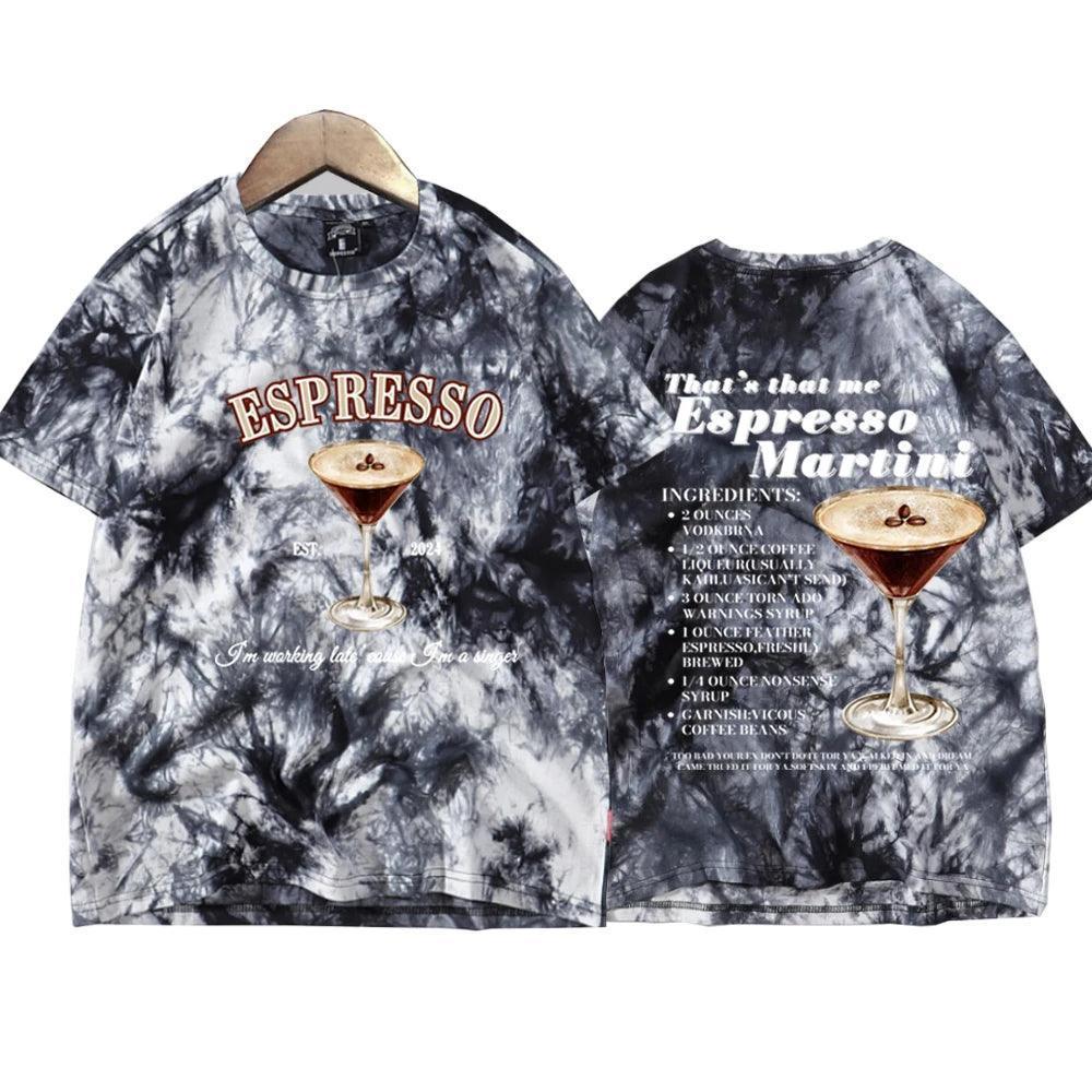 espresso martini tie-dye t-shirt - basil boutique