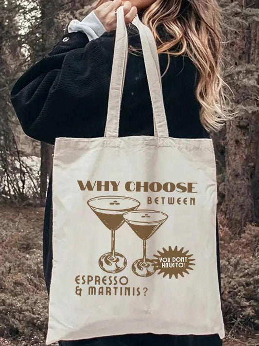 espresso martini tote bag - basil boutique