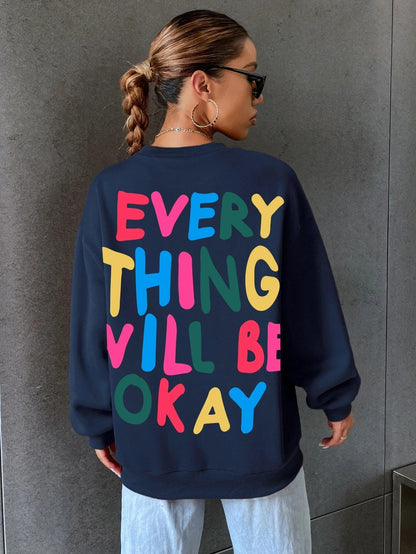 everything will be okay crew sweatshirt - basil boutique