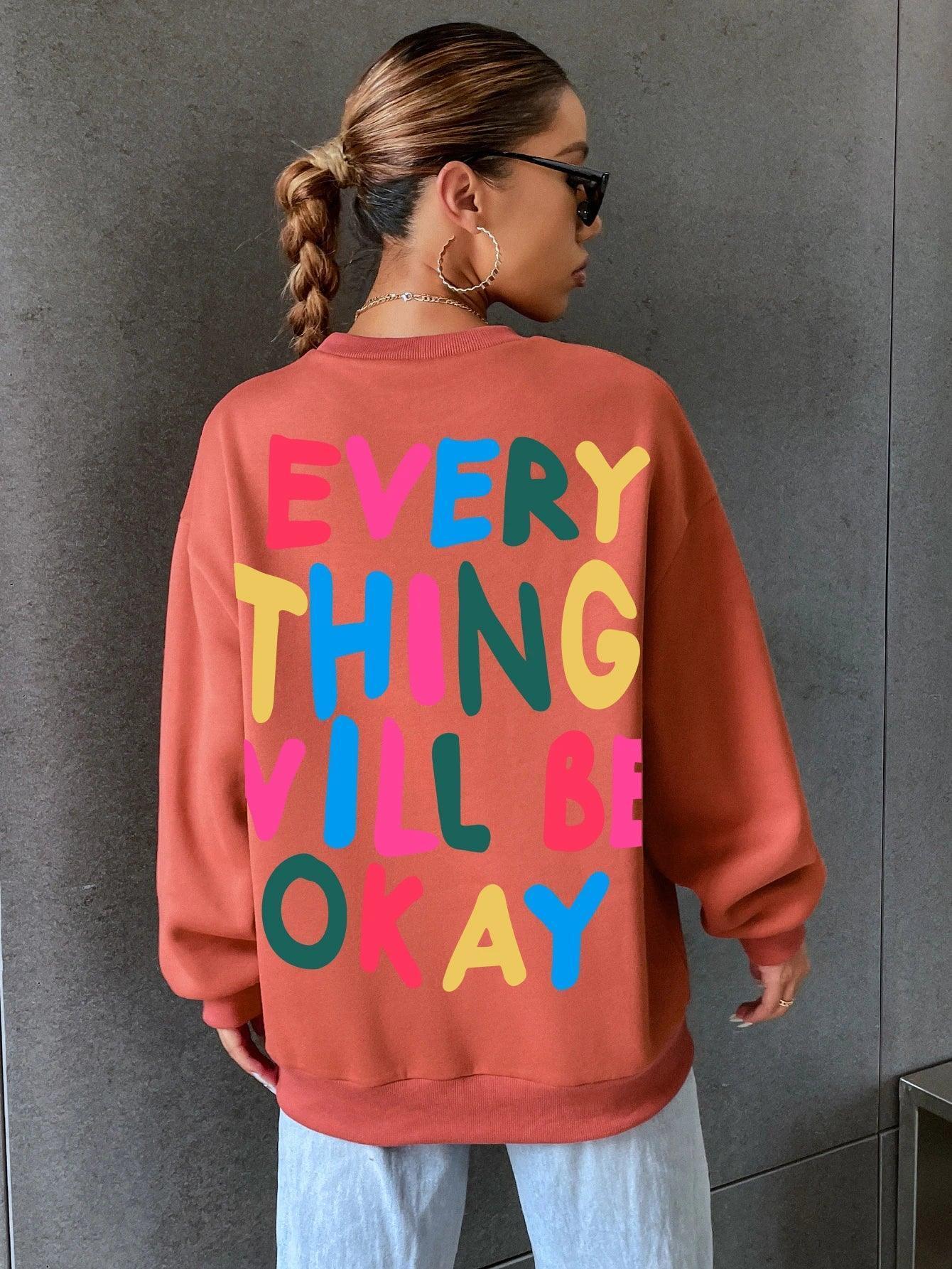 everything will be okay crew sweatshirt - basil boutique