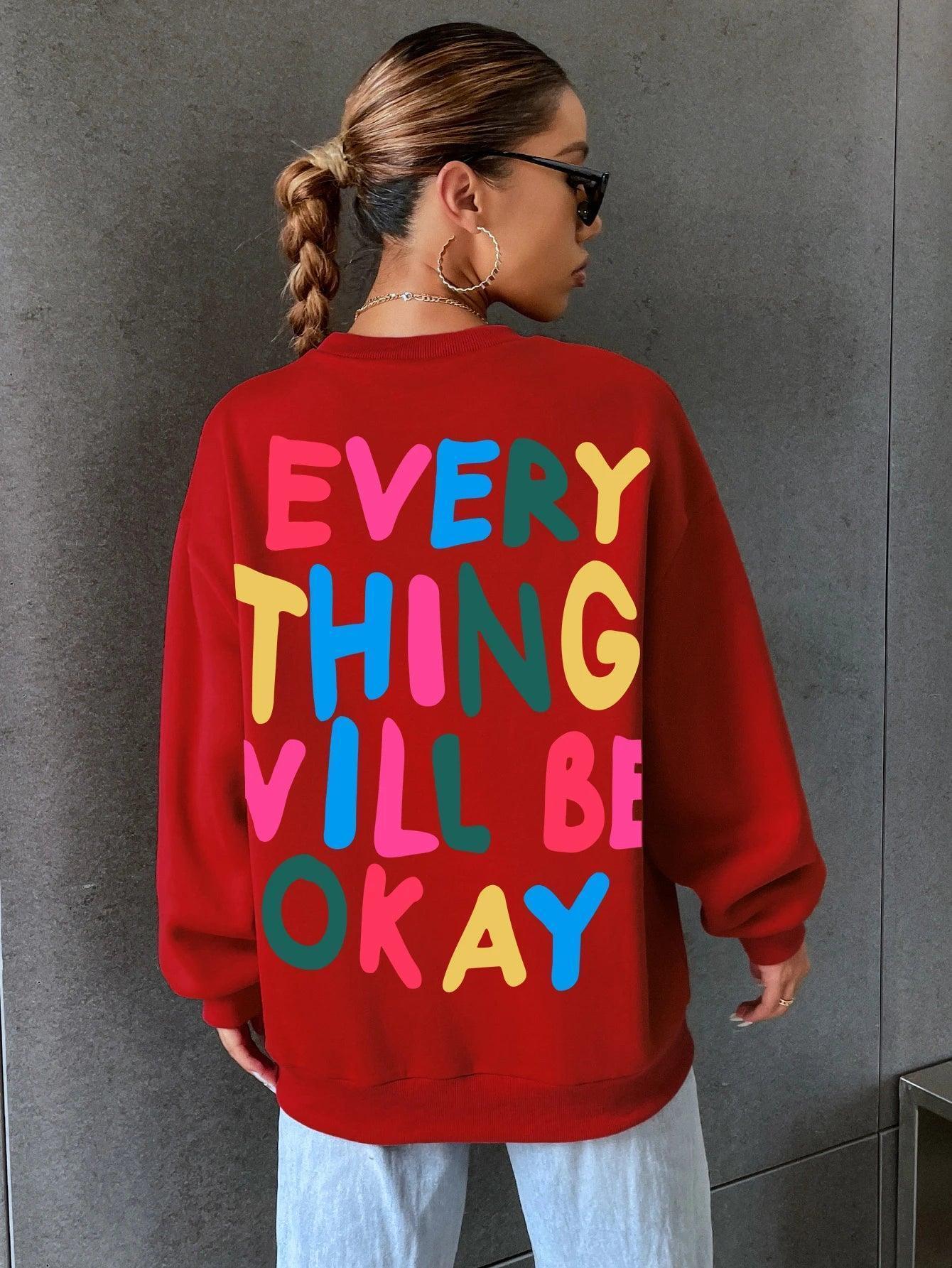 everything will be okay crew sweatshirt - basil boutique