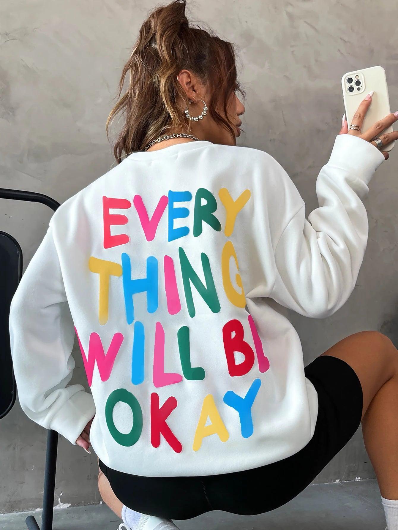 everything will be okay crew sweatshirt - basil boutique