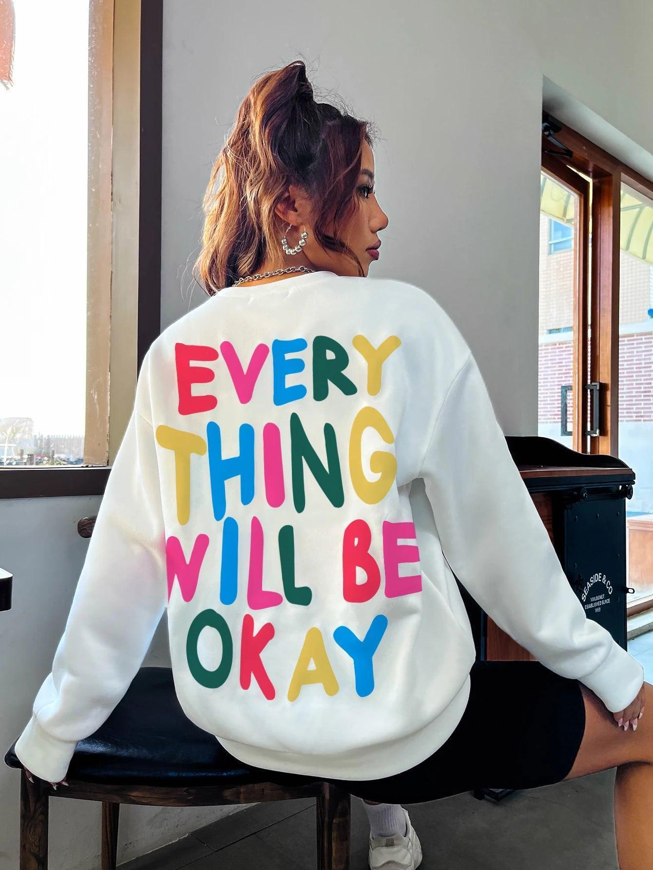 everything will be okay crew sweatshirt - basil boutique