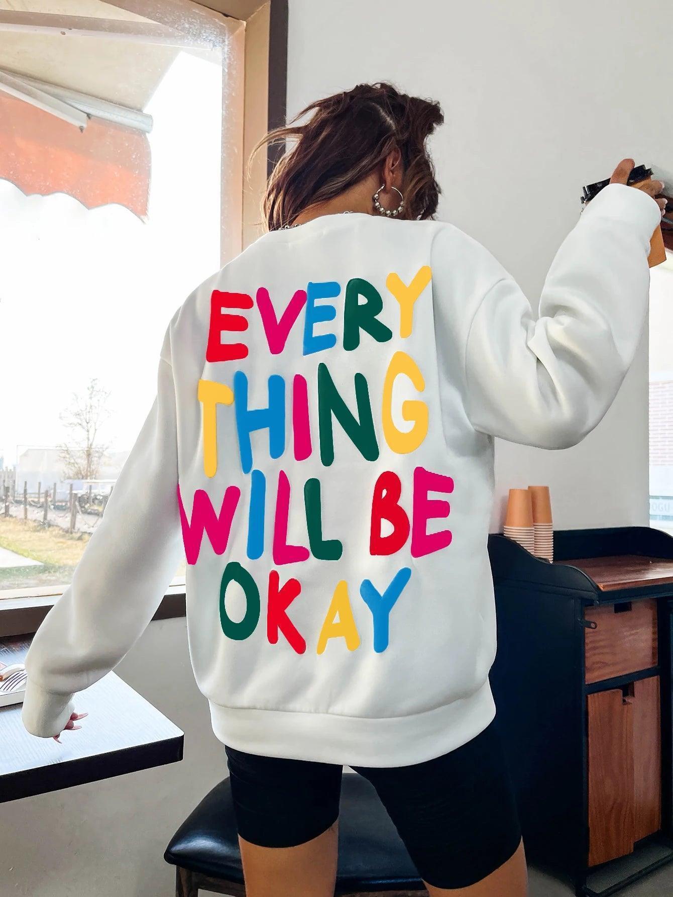 everything will be okay crew sweatshirt - basil boutique