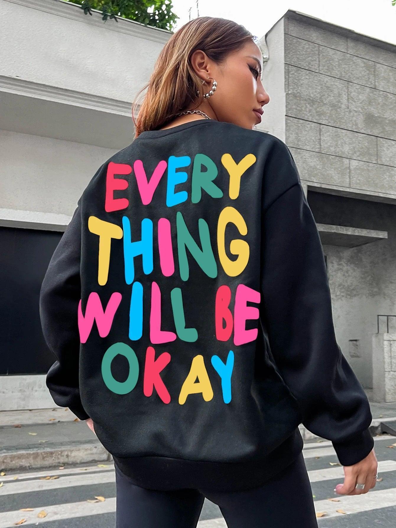 everything will be okay crew sweatshirt - basil boutique