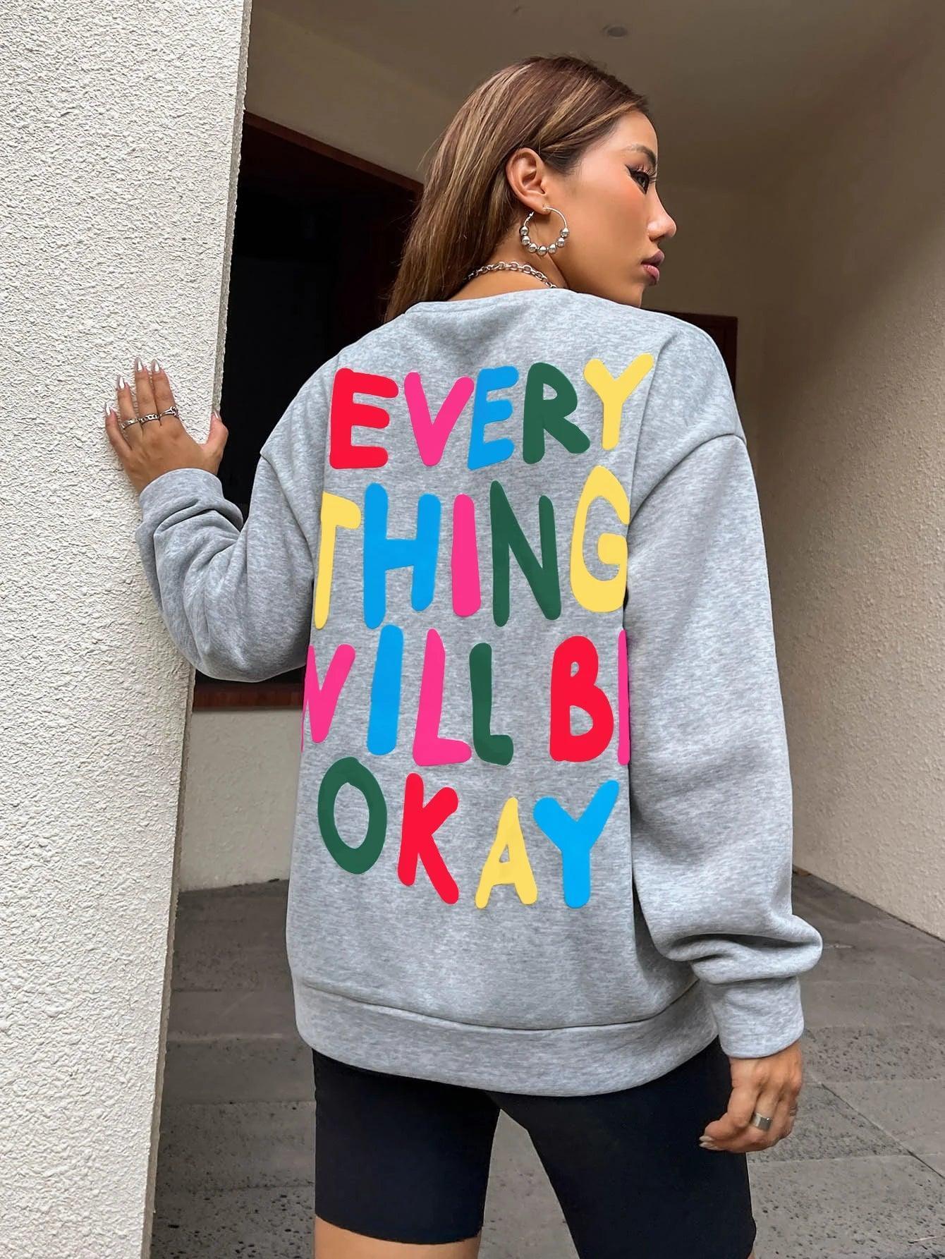 everything will be okay crew sweatshirt - basil boutique