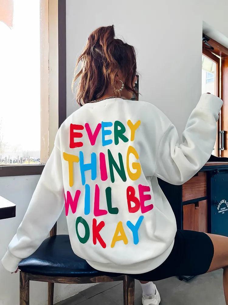 everything will be okay crew sweatshirt - basil boutique