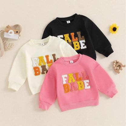 fall babe kids crew sweatshirt - basil boutique