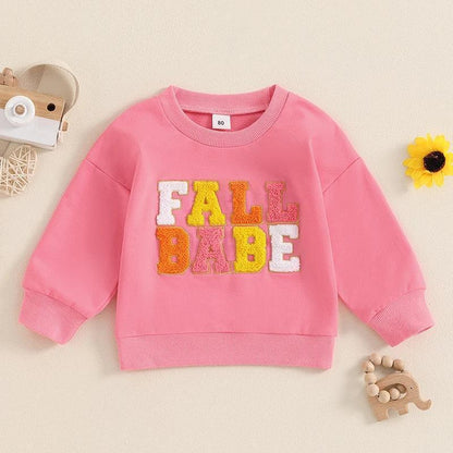 fall babe kids crew sweatshirt - basil boutique