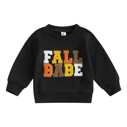 fall babe kids crew sweatshirt - basil boutique