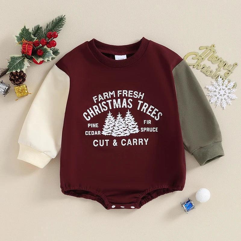 farm fresh christmas trees onesie - basil boutique