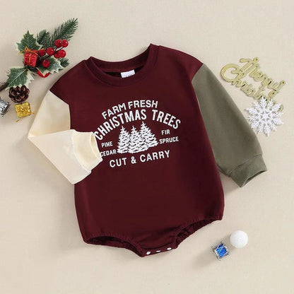 farm fresh christmas trees onesie - basil boutique