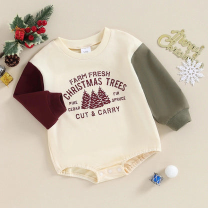 farm fresh christmas trees onesie - basil boutique