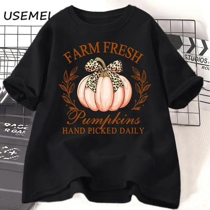 farm fresh pumpkins cheetah bow t-shirt - basil boutique