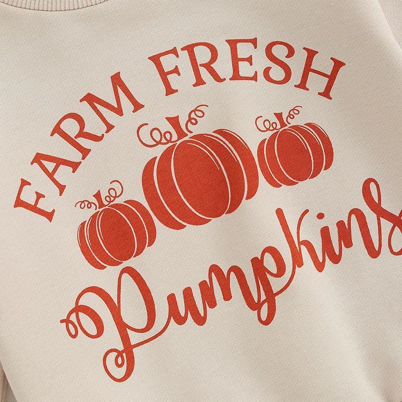 farm fresh pumpkins kids crew sweatshirt - basil boutique