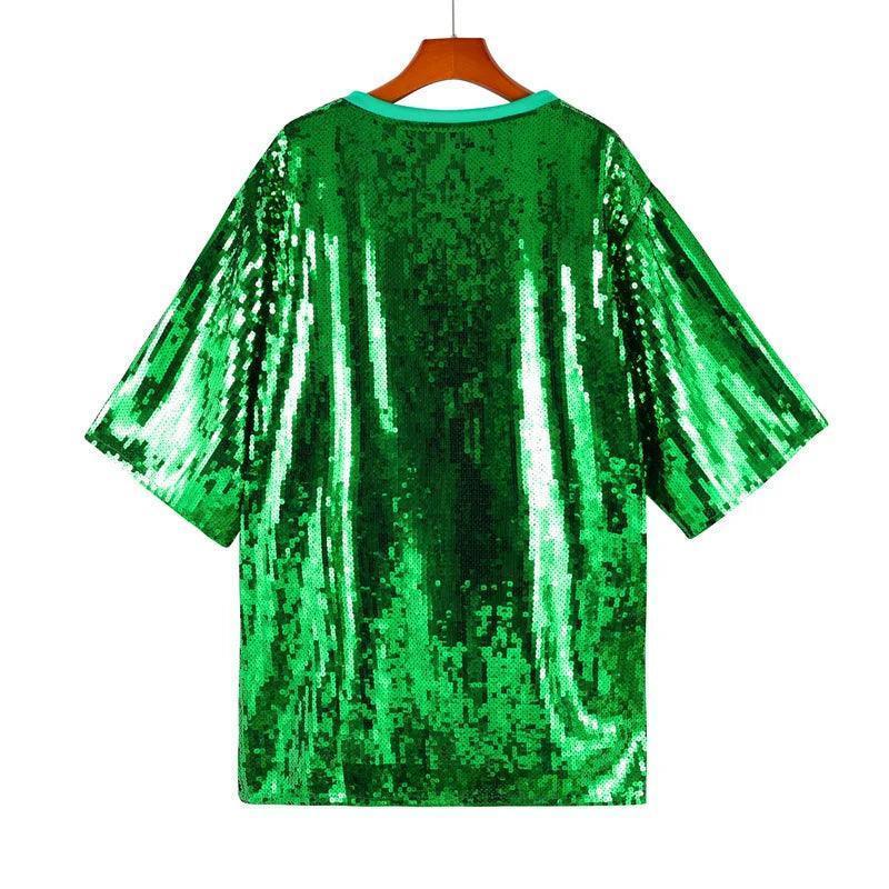 feeling lucky sequin t-shirt dress - basil boutique