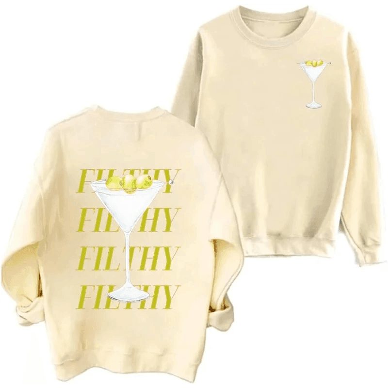 filthy martini crew sweatshirt - basil boutique