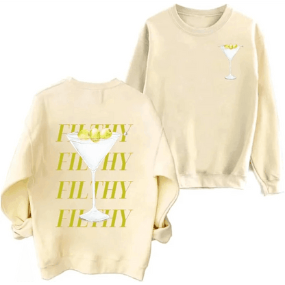 filthy martini crew sweatshirt - basil boutique