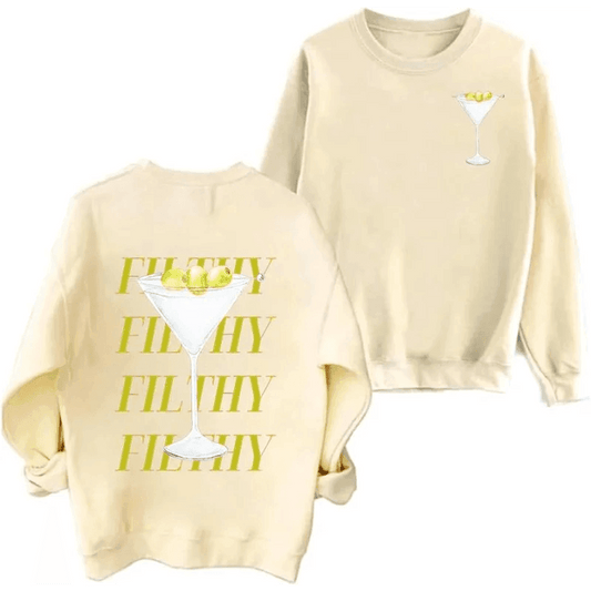 filthy martini crew sweatshirt - basil boutique