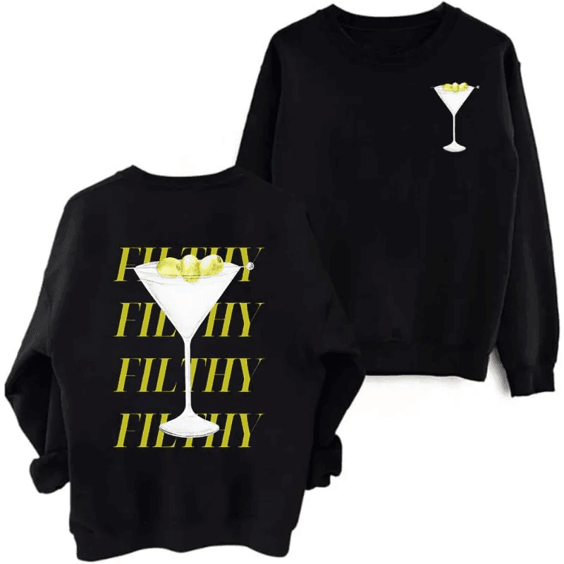 filthy martini crew sweatshirt - basil boutique