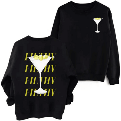 filthy martini crew sweatshirt - basil boutique