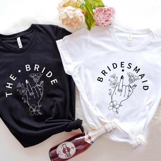 floral gothic bridesmaid t-shirts - basil boutique