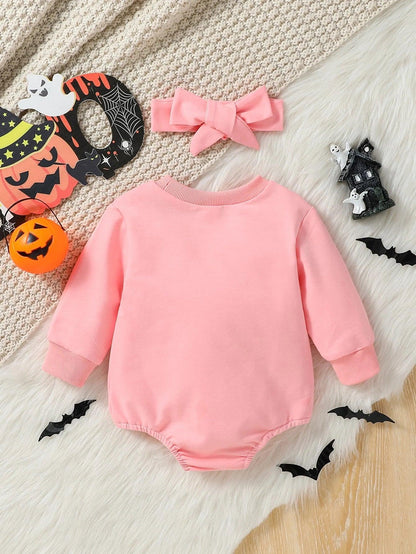 floral pumpkin onesie - basil boutique