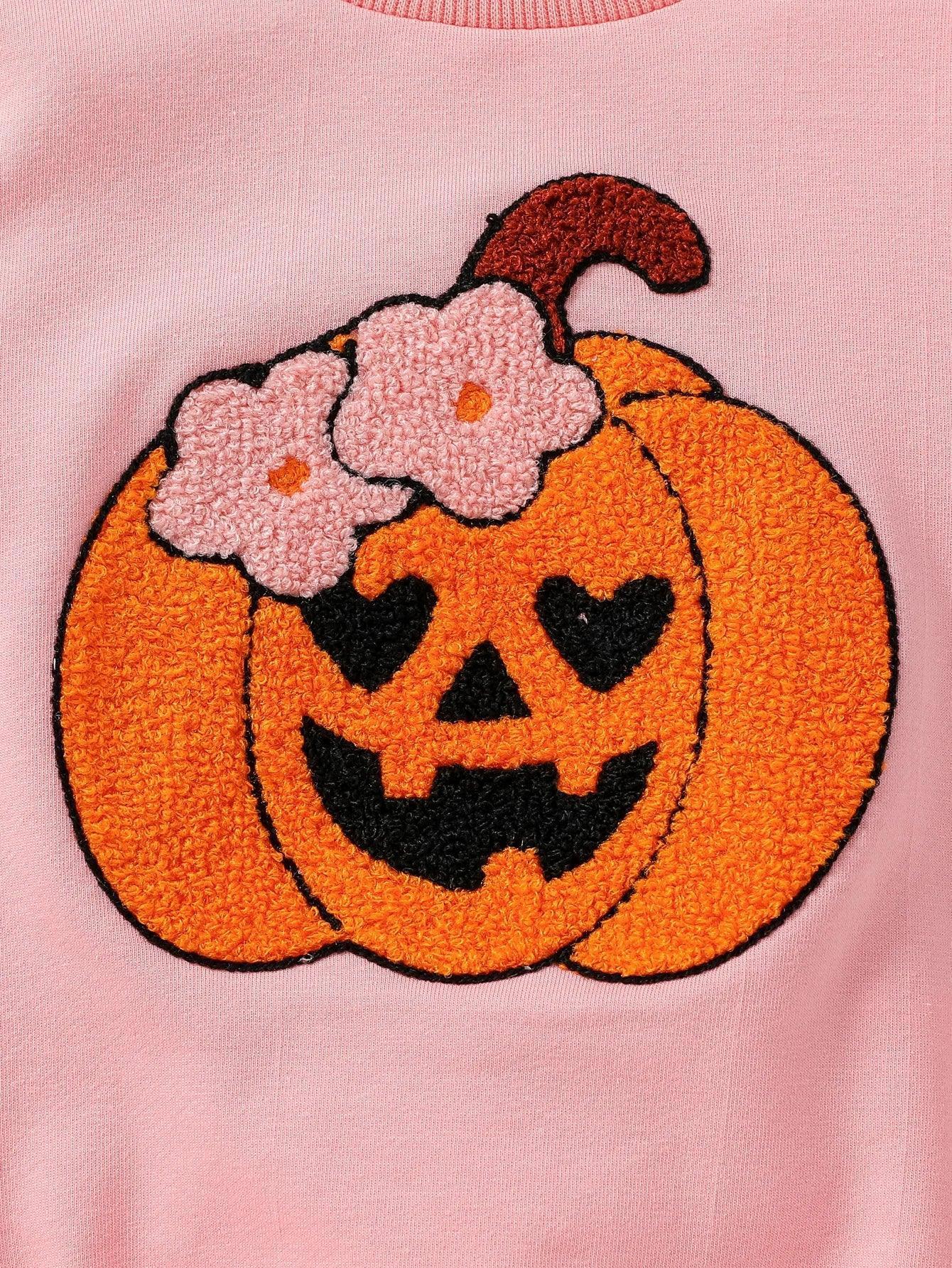 floral pumpkin onesie - basil boutique