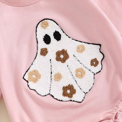 flower power ghost onesie - basil boutique