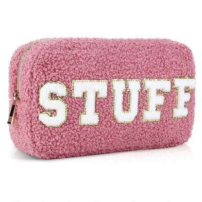 fluffy travel cosmetic bags - basil boutique