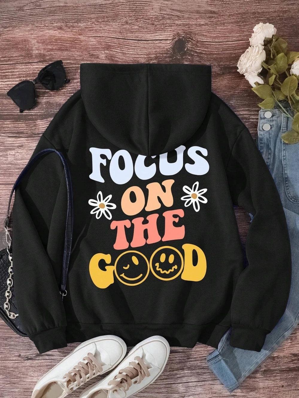 focus on the good hoodie - basil boutique