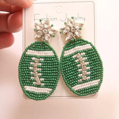 football beaded earrings - basil boutique