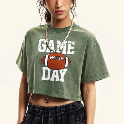 football game day crop top - basil boutique