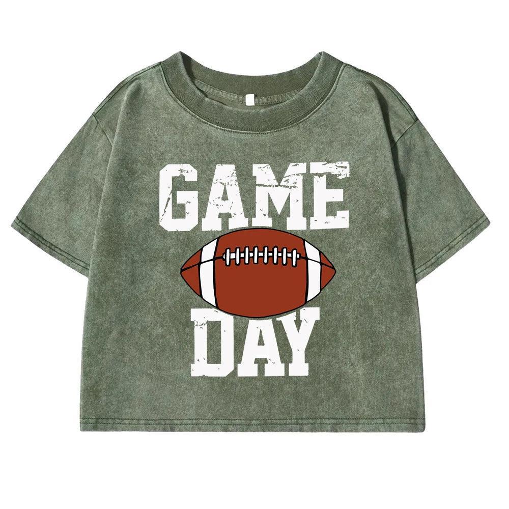 football game day crop top - basil boutique