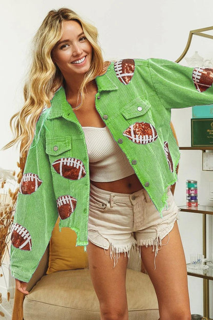 football sequin cropped jacket - basil boutique