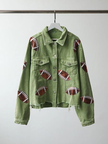 football sequin cropped jacket - basil boutique