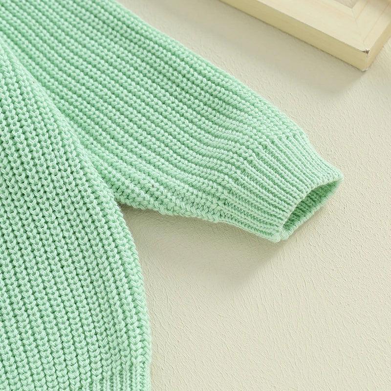 four leaf clover kids knit sweater - basil boutique