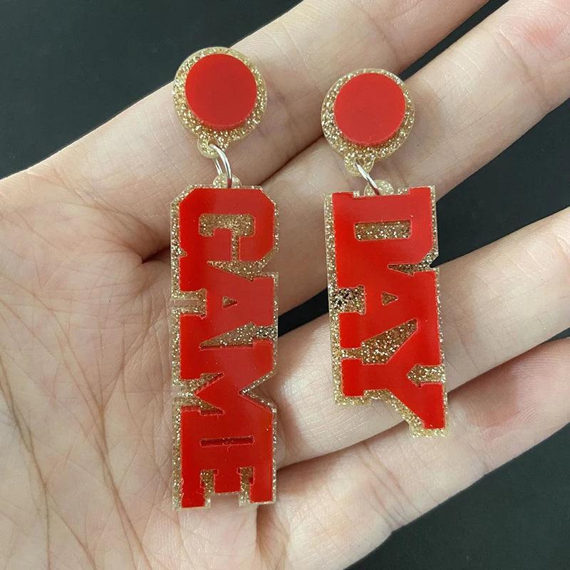 game day acrylic earrings - basil boutique