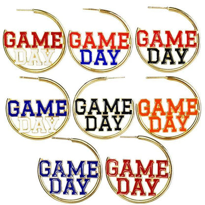 game day hoop earrings - basil boutique