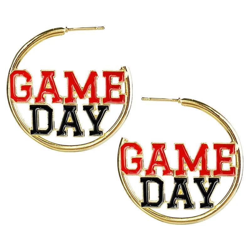 game day hoop earrings - basil boutique