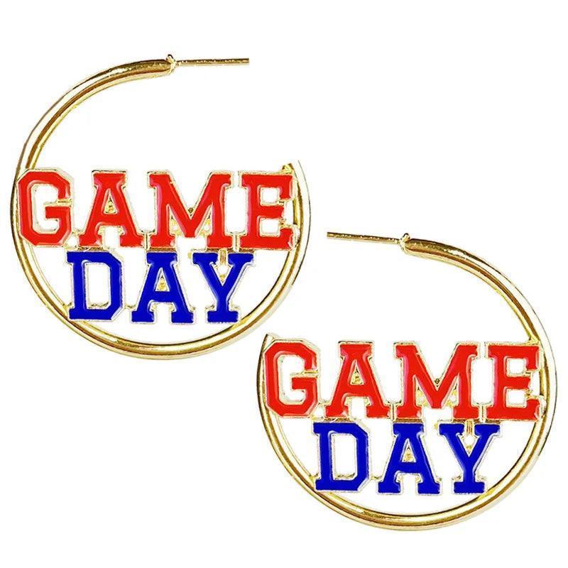 game day hoop earrings - basil boutique