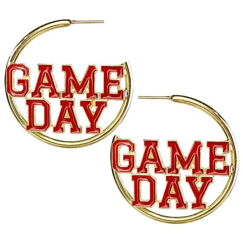 game day hoop earrings - basil boutique