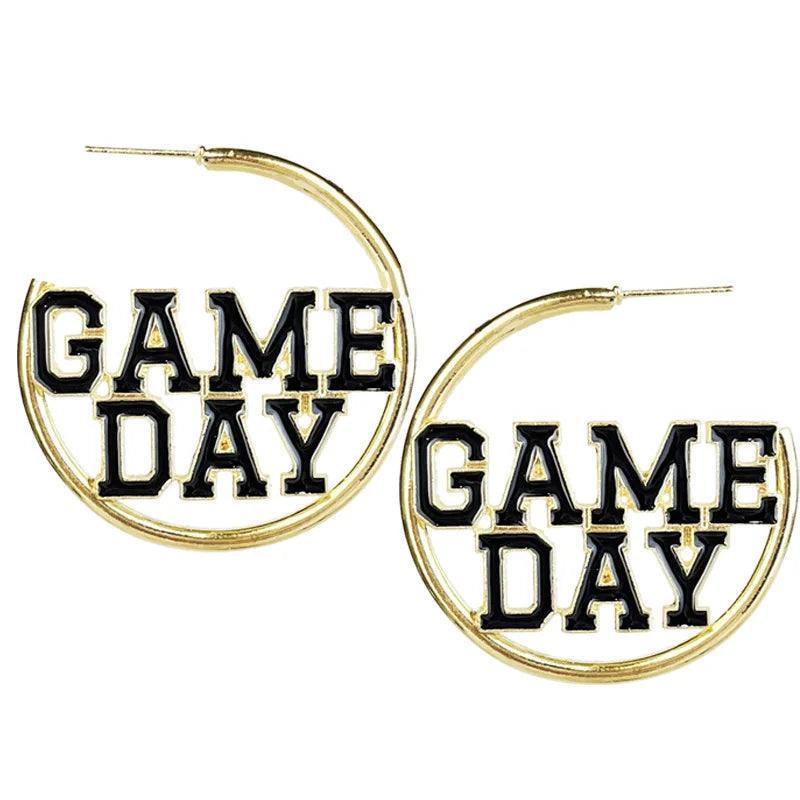 game day hoop earrings - basil boutique