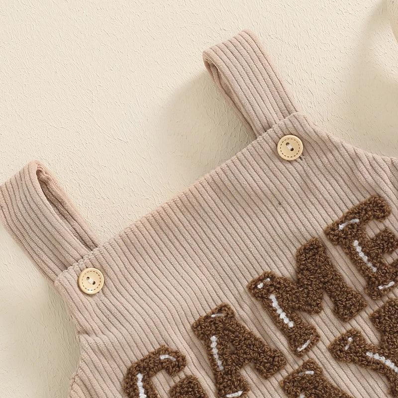 game day overall onesie - basil boutique