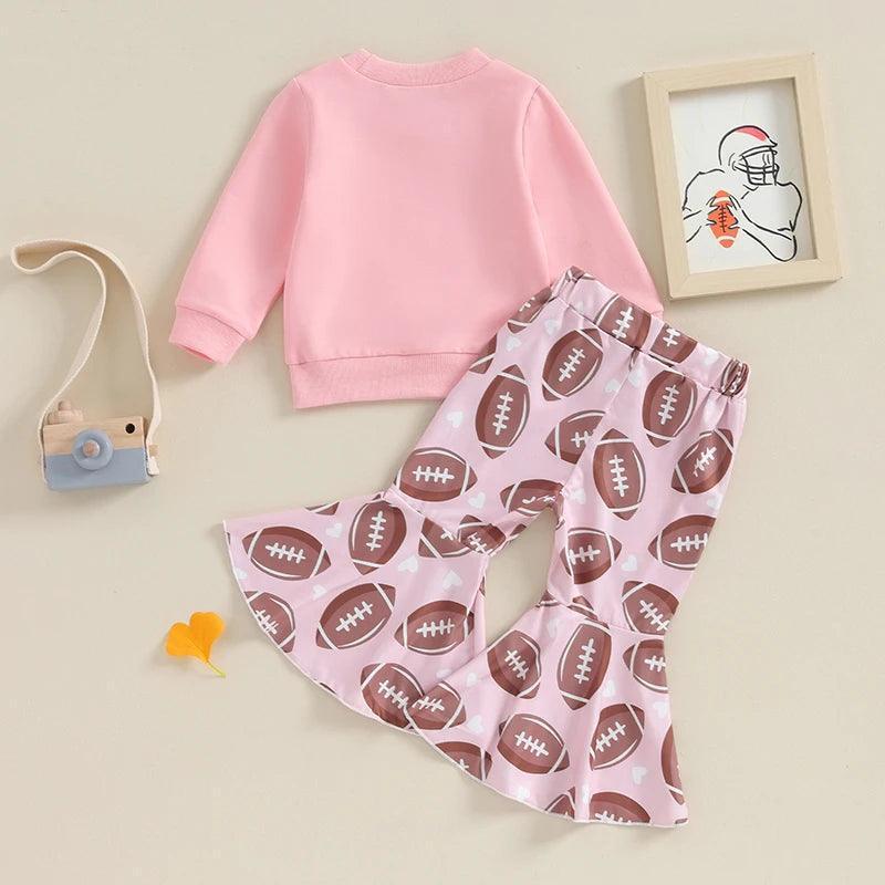 game day pretty + pink kids outfit - basil boutique